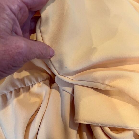 Amanda Uprichard Martinique Dress Yellow Crepe Wrap Look Flutter Sleeve Size S - Picture 9 of 14